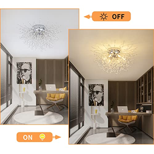 Chrome Firework Crystal Sputnik Ceiling Light Fixtures VIP