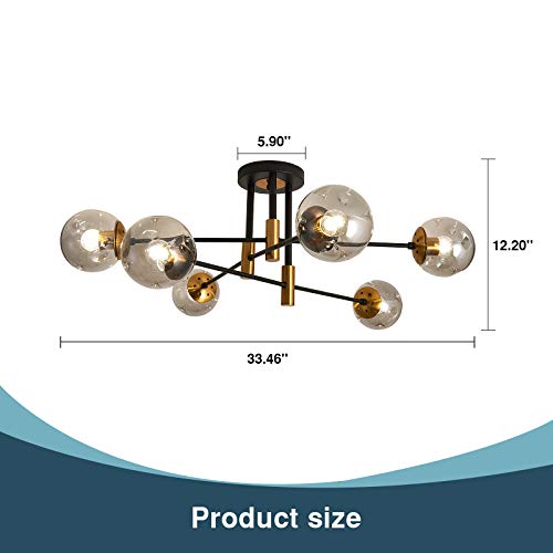 Modern Farmhouse Glass Chandelier for Dining and Living Room