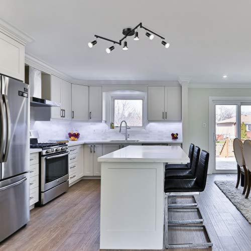 Unicozin 6 Light Track Lighting Kit, Black, GU10 Bulbs