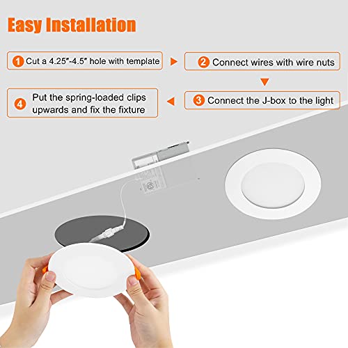 LEDIARY 16 Pack 4 Inch Dimmable Slim Lighting