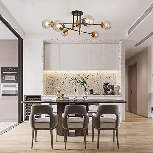 Modern Farmhouse Glass Chandelier for Dining and Living Room