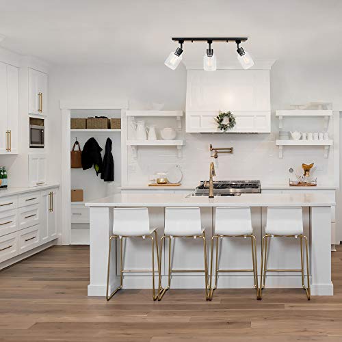 Globe Electric Griffith 3-Light Track Lighting, Faux Wood