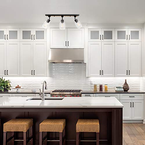 Globe Electric Griffith 3-Light Track Lighting, Faux Wood