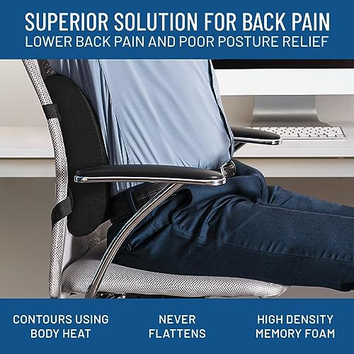 Memory Foam Lumbar Support Pillow - Adjustable Straps