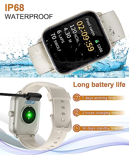 Men Women Smart Watch with Alexa, DIY Dial, Fitness Tracker