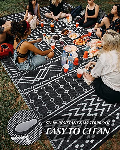 5x8FT Reversible Waterproof Outdoor Area Rug-Portable Boho Rug