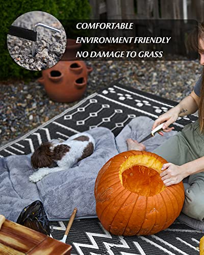 5x8FT Reversible Waterproof Outdoor Area Rug-Portable Boho Rug