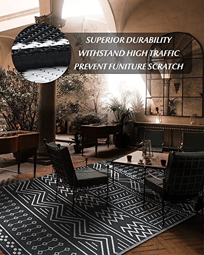 5x8FT Reversible Waterproof Outdoor Area Rug-Portable Boho Rug