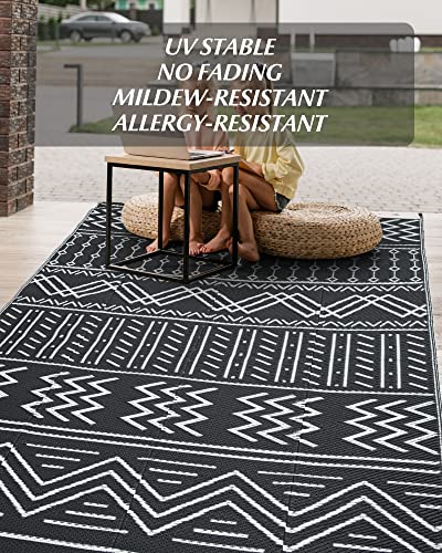 5x8FT Reversible Waterproof Outdoor Area Rug-Portable Boho Rug