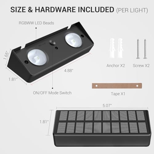 Quntis RGBWW Solar Deck Lights 8 Pack VIP