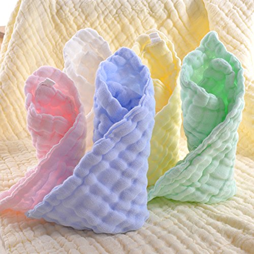 MUKIN Baby Muslin Washcloths - Soft and Natural, 10 Pack