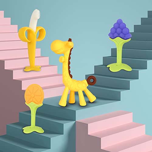 Chuya Teething Toys (4 Pack) BPA-Free Silicone Teethers