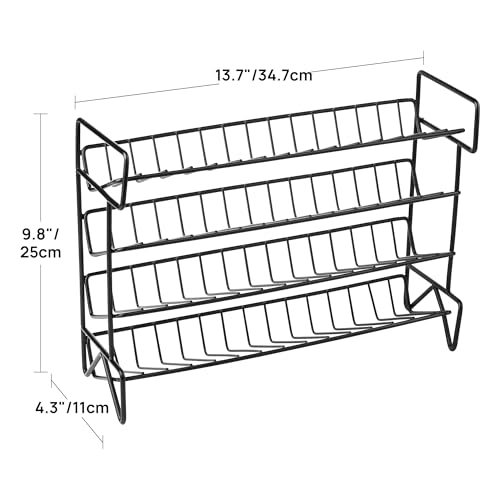 4-Tier Spice Rack with 28 Jars and Labels