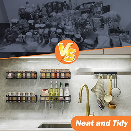 Bunoxea Spice Rack Set - Space-Saving Wall Organizer