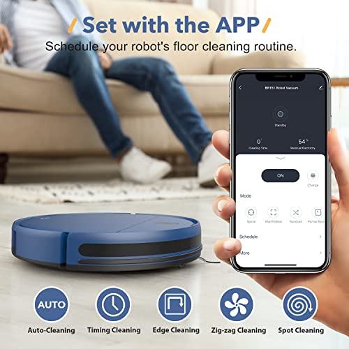 ZCWA Robot Vacuum Cleaner with WiFi/App, Self-Charging, Mop