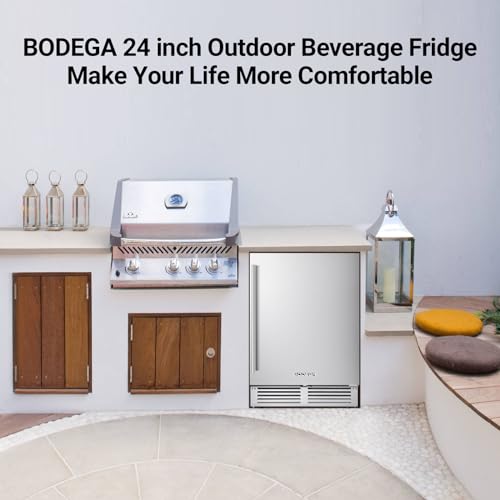 BODEGA 24" Outdoor Beverage Fridge - Stainless Steel