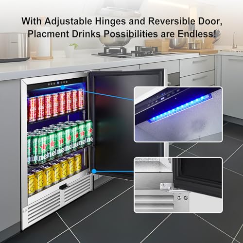 BODEGA 24" Outdoor Beverage Fridge - Stainless Steel