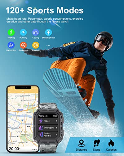 LIGE Military Smart Watch: Call, Fitness Tracker, IP68