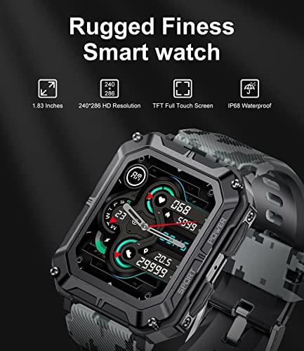 LIGE Military Smart Watch: Call, Fitness Tracker, IP68