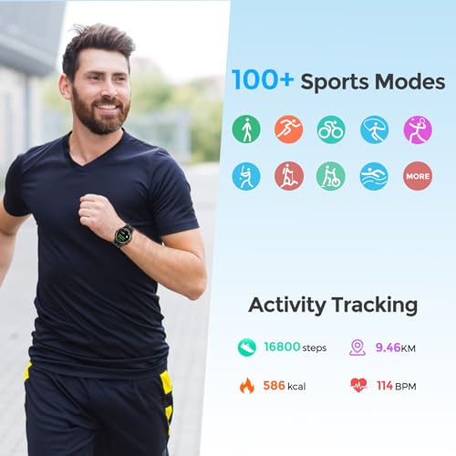 VIRAN Smart Watch for Men - Bluetooth Call, Military Fitness