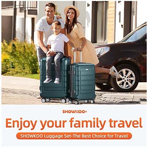 SHOWKOO 28" Expandable Luggage Double Spinner TSA Lock
