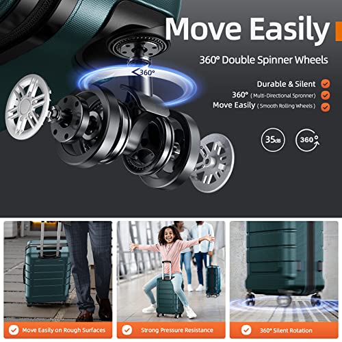 SHOWKOO 28" Expandable Luggage Double Spinner TSA Lock