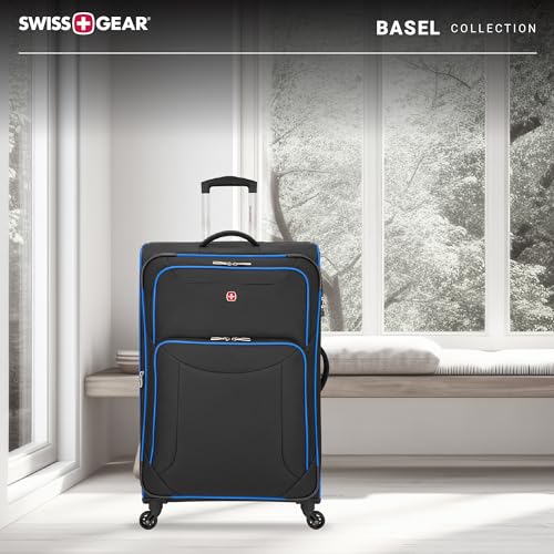 SwissGear Basel Collection 28" Spinner Luggage, Black/Blue
