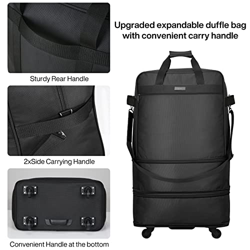 Hanke Expandable Foldable Suitcase - Large Spinner Luggage
