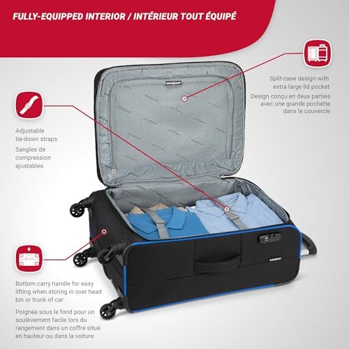 SwissGear Basel Collection 28" Spinner Luggage, Black/Blue