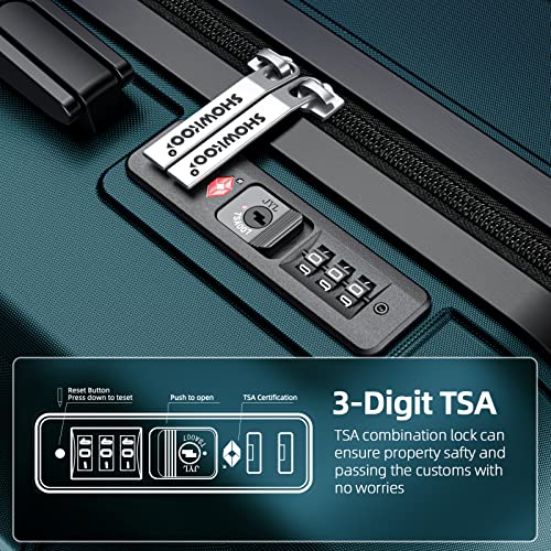 SHOWKOO 28" Expandable Luggage Double Spinner TSA Lock