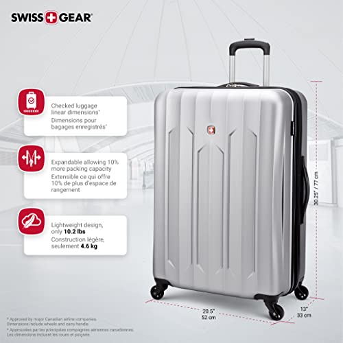 Swiss Gear 28" Large Hardside Spinner Luggage Silver