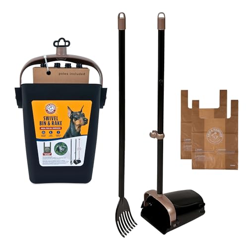 Petmate Swivel Bin & Rake Pooper Scooper + 2 Bonus Bags