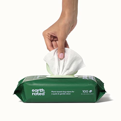 Plant-Based Earth Rated Dog Grooming Wipes, 400 Count