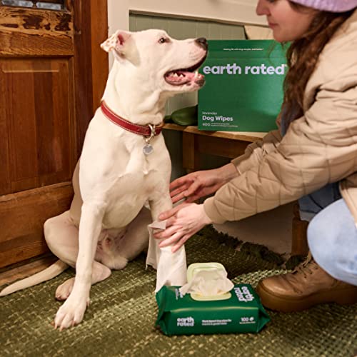 Plant-Based Earth Rated Dog Grooming Wipes, 400 Count