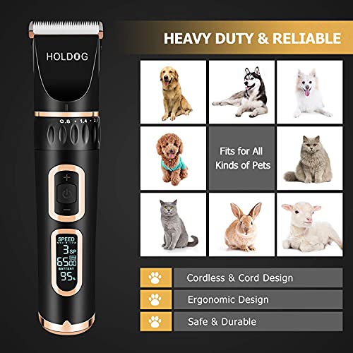 Professional Rechargeable Cordless Dog Clippers for Thick Coats