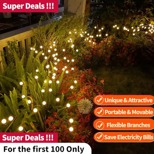 VIP Solar Garden Lights: Waterproof, Wind Swaying Firefly