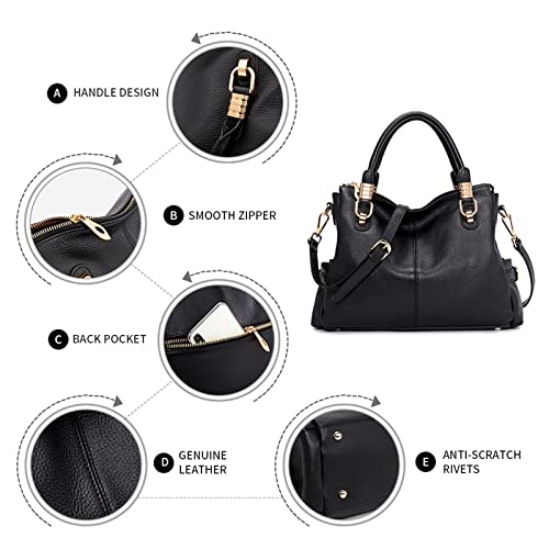 Kattee Women's Genuine Leather Satchel Tote Shoulder Bag