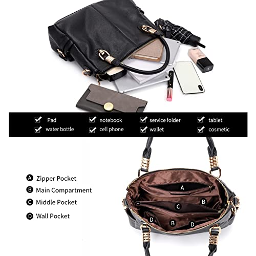 Kattee Women's Genuine Leather Satchel Tote Shoulder Bag