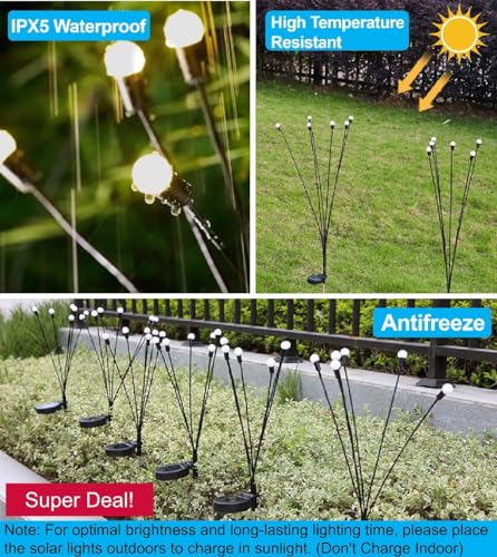 VIP Solar Garden Lights: Waterproof, Wind Swaying Firefly
