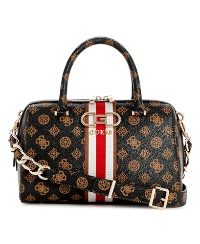 GUESS Women's Nelka Mocha Logo Satchel, VIP Style
