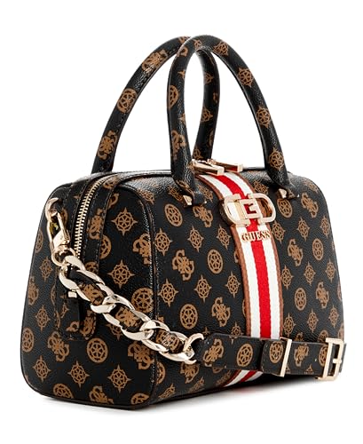 GUESS Women's Nelka Mocha Logo Satchel, VIP Style