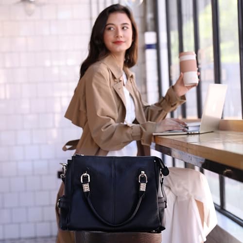 Kattee Women's Genuine Leather Satchel Tote Shoulder Bag