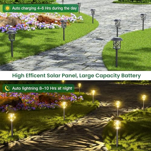 VIP Solar Pathway Lights - 8 Pack warm white