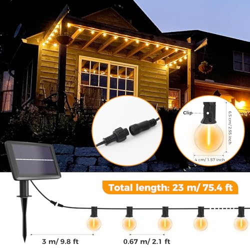 btfarm 75FT Solar String Lights Outdoor, 30+3 LED
