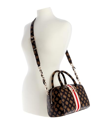 GUESS Women's Nelka Mocha Logo Satchel, VIP Style