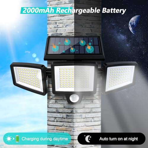 Solar Motion Sensor Outdoor Lights - LED Security Flood Light