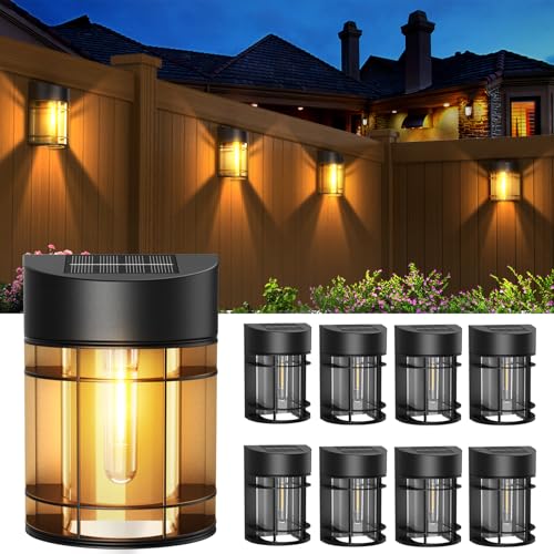 8 Pack Solar Fence Lights for VIP Patio Decor