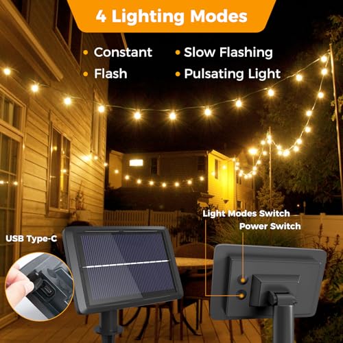 btfarm 75FT Solar String Lights Outdoor, 30+3 LED