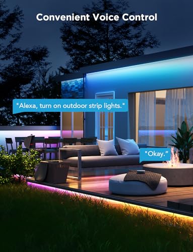 32.8ft Smart Outdoor LED Strip Lights with Alexa