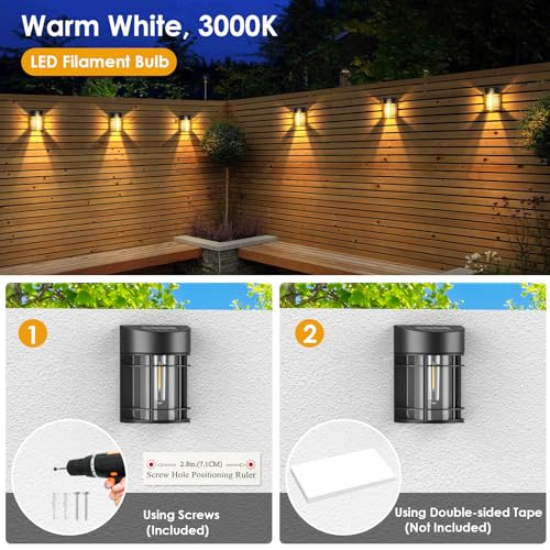 8 Pack Solar Fence Lights for VIP Patio Decor
